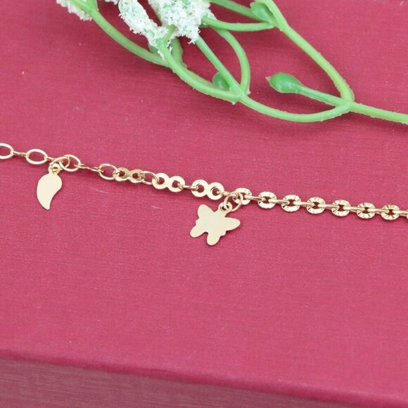 "Smiley Charm Rose Gold Bracelet, XPBL1097 - Picture 11 of 11